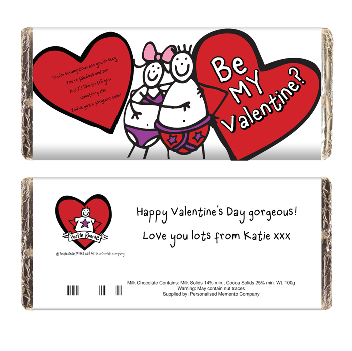 Purple Ronnie Be My Valentine Chocolate